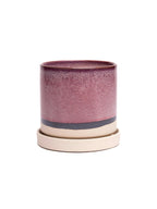 Burgundy Ceramic Plant Pot and Saucer — Select Your Size