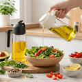 2-Pack 16oz 2-in-1 Glass Olive Oil Sprayer & Dispenser — Choose Your Color