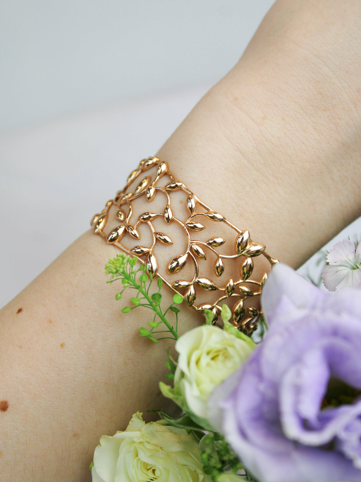 Olive Leaf Cuff Bracelet — Select Your Color