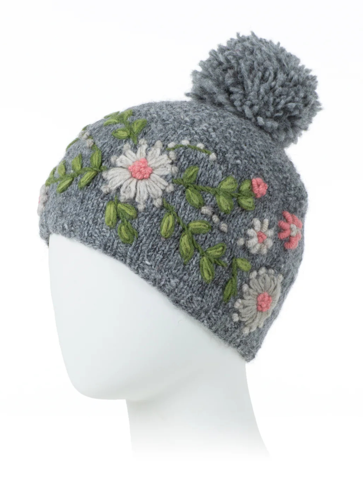 Olivia Wool Knit Embroidered Hat — Select Your Color