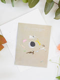 Over the Moon - Seeded Baby Congratulations Card with PLANTABLE seed paper envelope