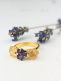 Citrine/Amethyst Cluster Ring - Gold — Select Your Size