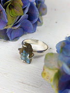 Raw Labradorite Prong Ring — Select Your Size