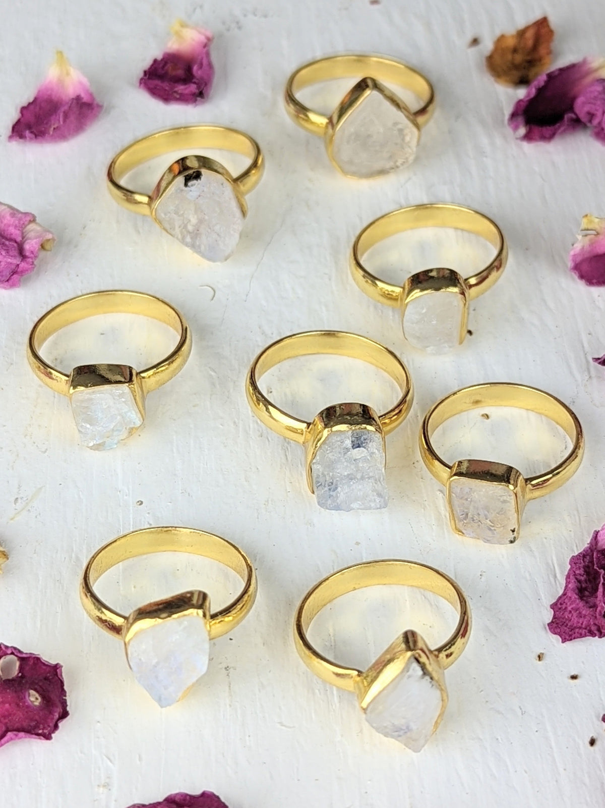Raw Moonstone Bezel Ring — Select Your Size