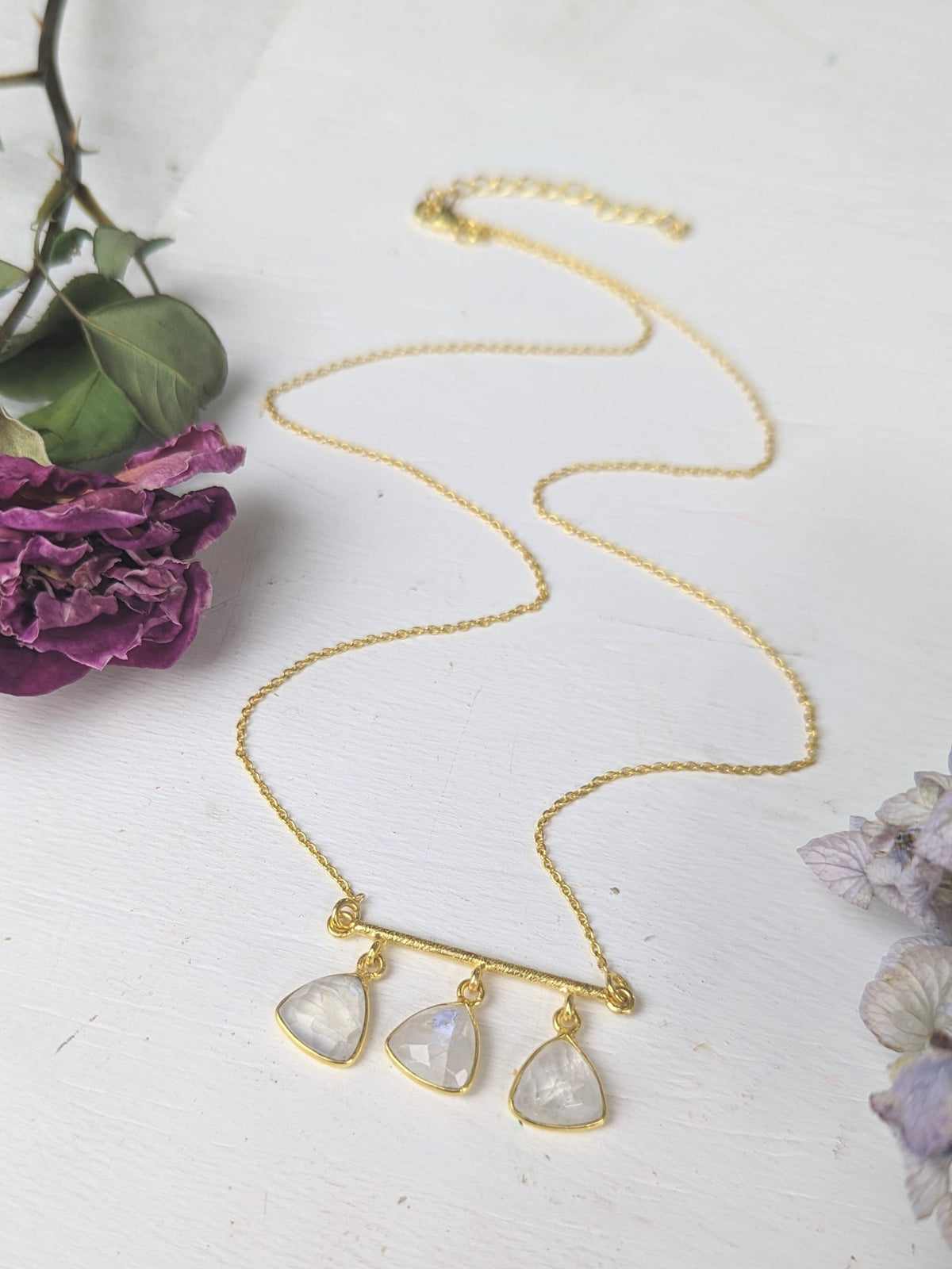 Claire Trio Necklace — Select Your Gemstone