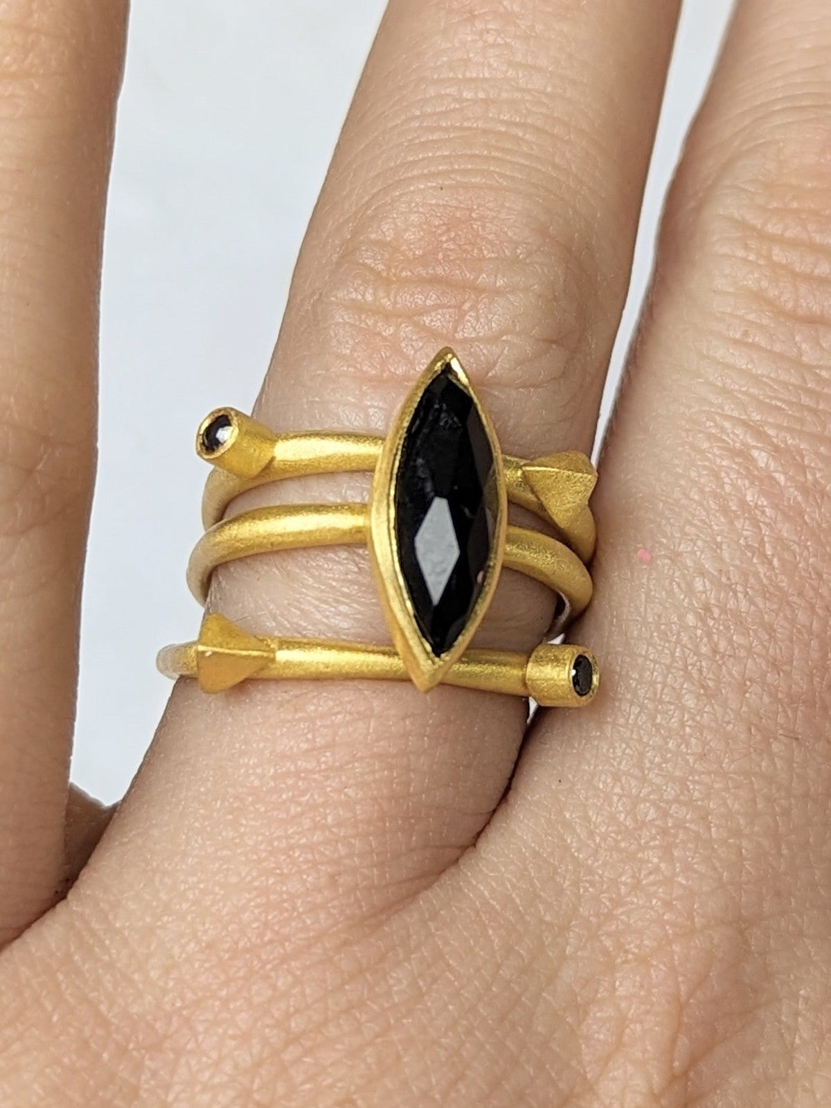 Onyx Spike Stacking Ring — Select Your Size