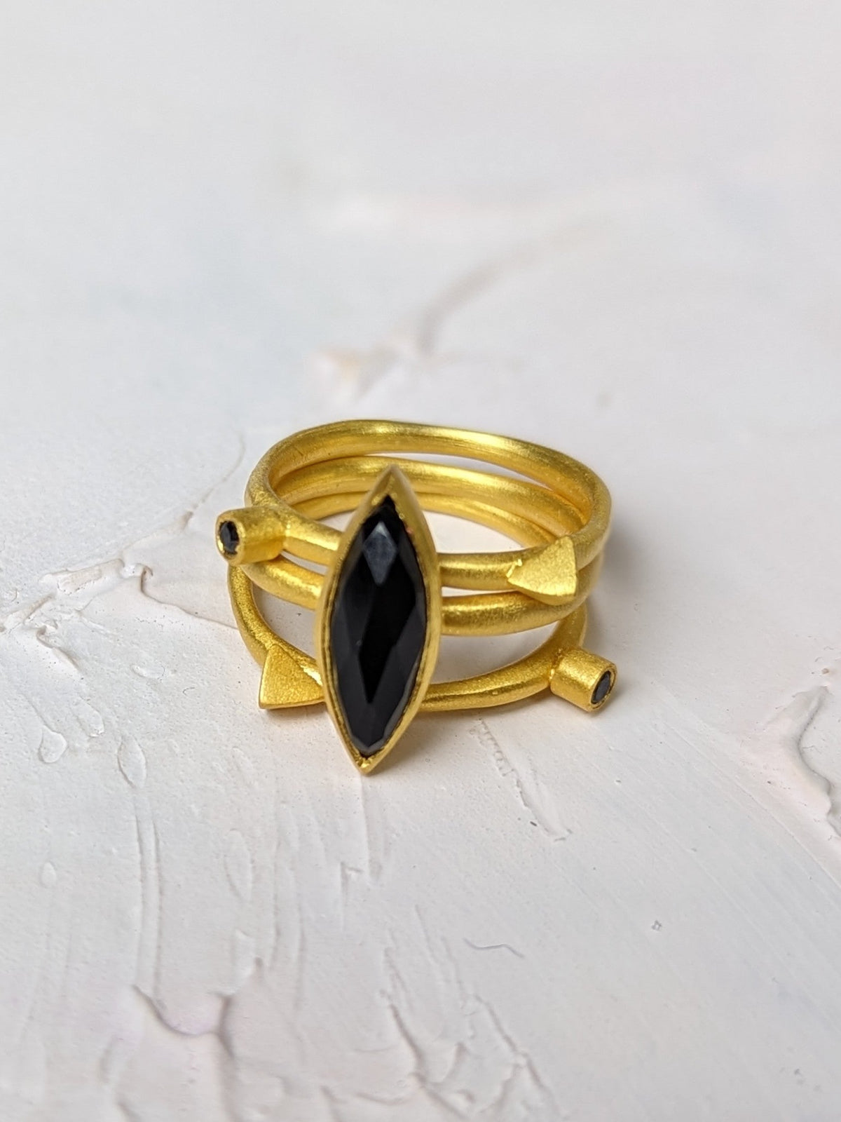 Onyx Spike Stacking Ring — Select Your Size