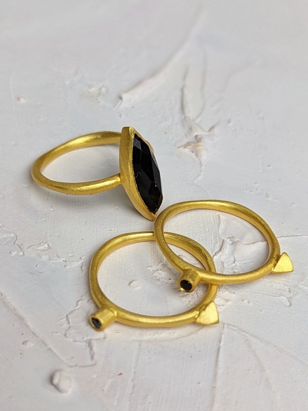Onyx Spike Stacking Ring — Select Your Size