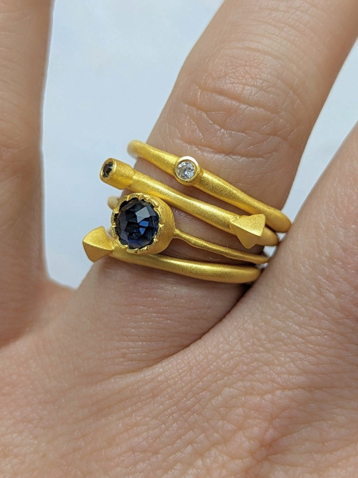 Triangle Stud Stacking Ring — Select Your Size