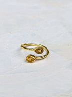 Citrine Teardrop Wrap Ring — Select Your Size