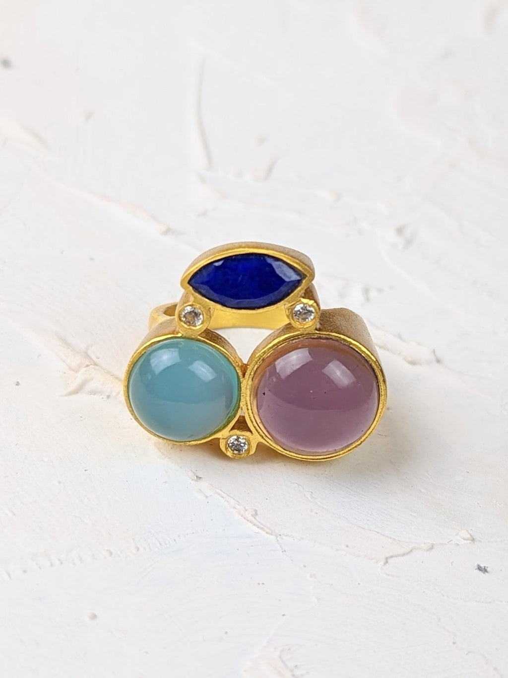 Three-Stone Statement Ring — Select Your Size