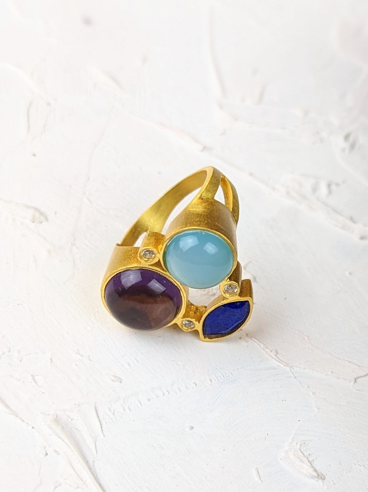 Three-Stone Statement Ring — Select Your Size