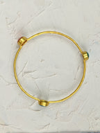 Three Gems Gold Bangle — Select Your Gemstone