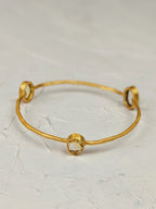 Three Gems Gold Bangle — Select Your Gemstone