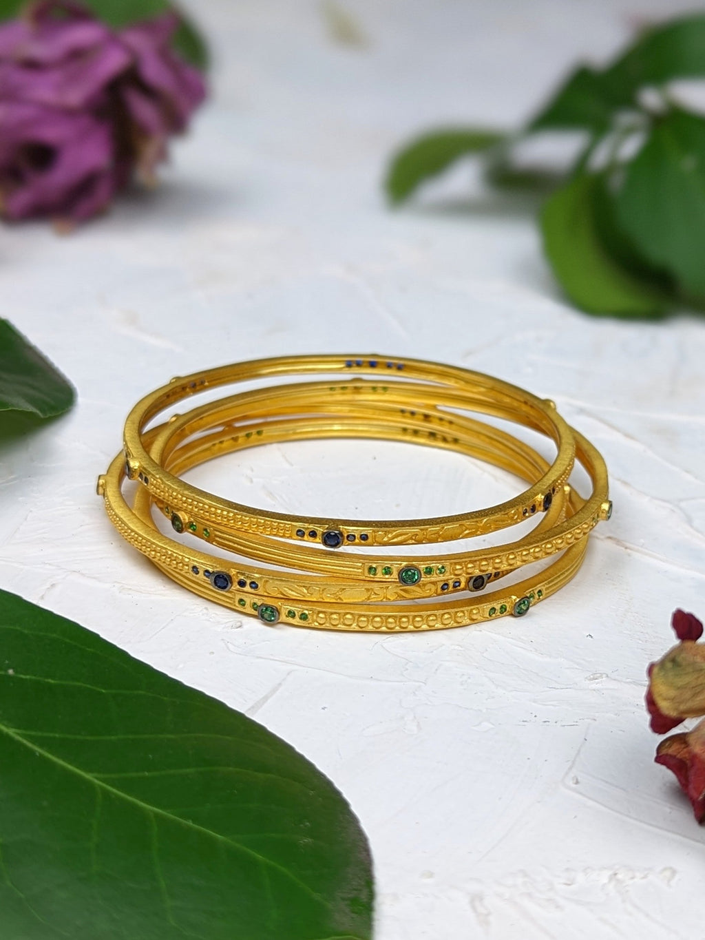 Maharani Bangle Bracelets — Select Your Gemstone
