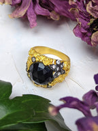Noor Black Onyx Ring — Select Your Size