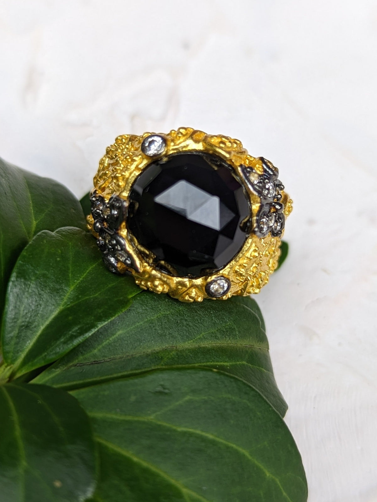 Noor Black Onyx Ring — Select Your Size