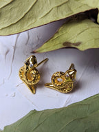 Tiny Snake Stud Earrings — Select Your Gemstone