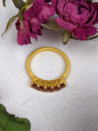 Garnet Squares Gemstone Ring — Select Your Size