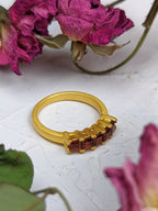 Garnet Squares Gemstone Ring — Select Your Size
