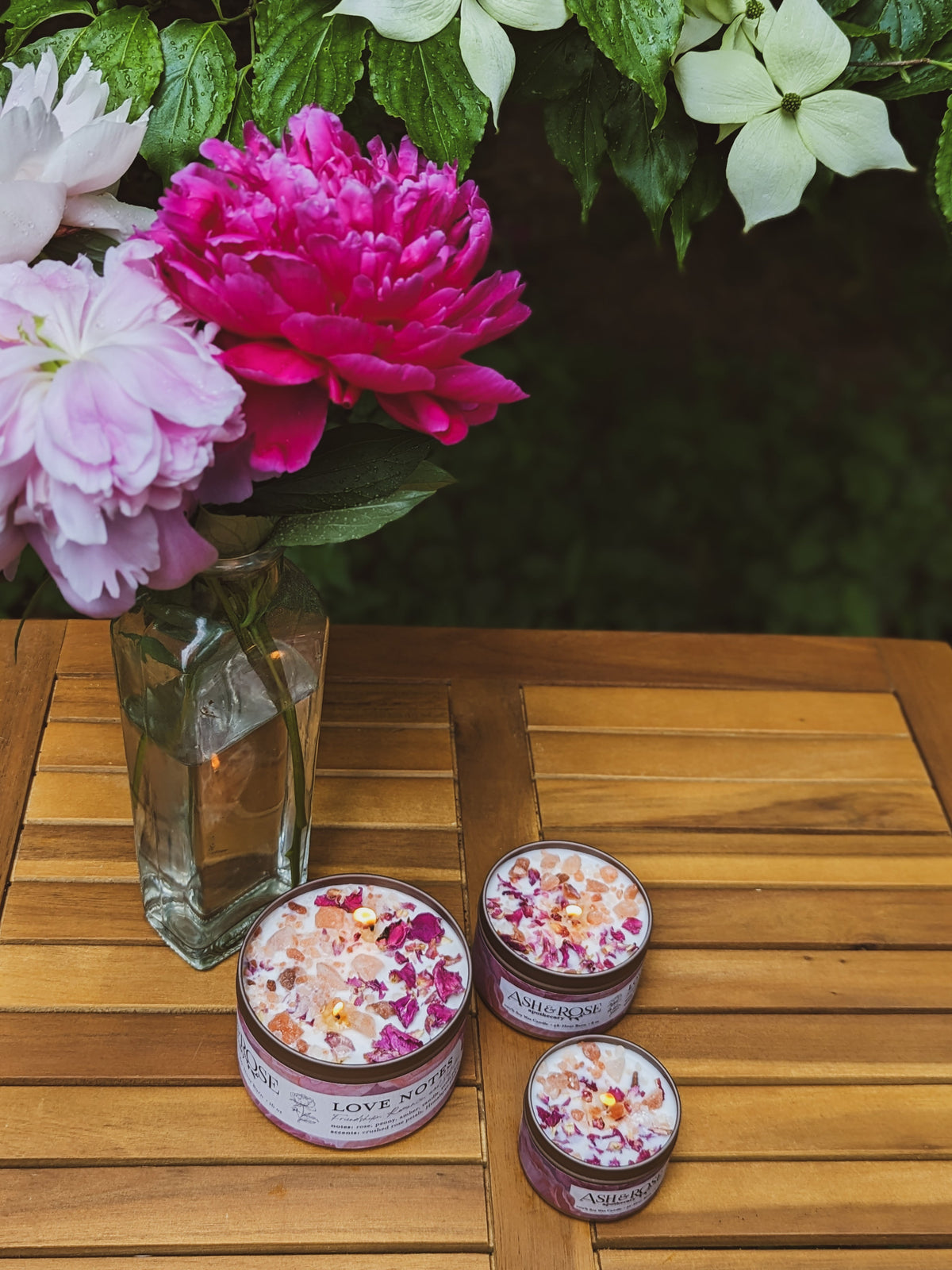LOVE NOTES Rose + Pink Salt Candle — Select Your Size