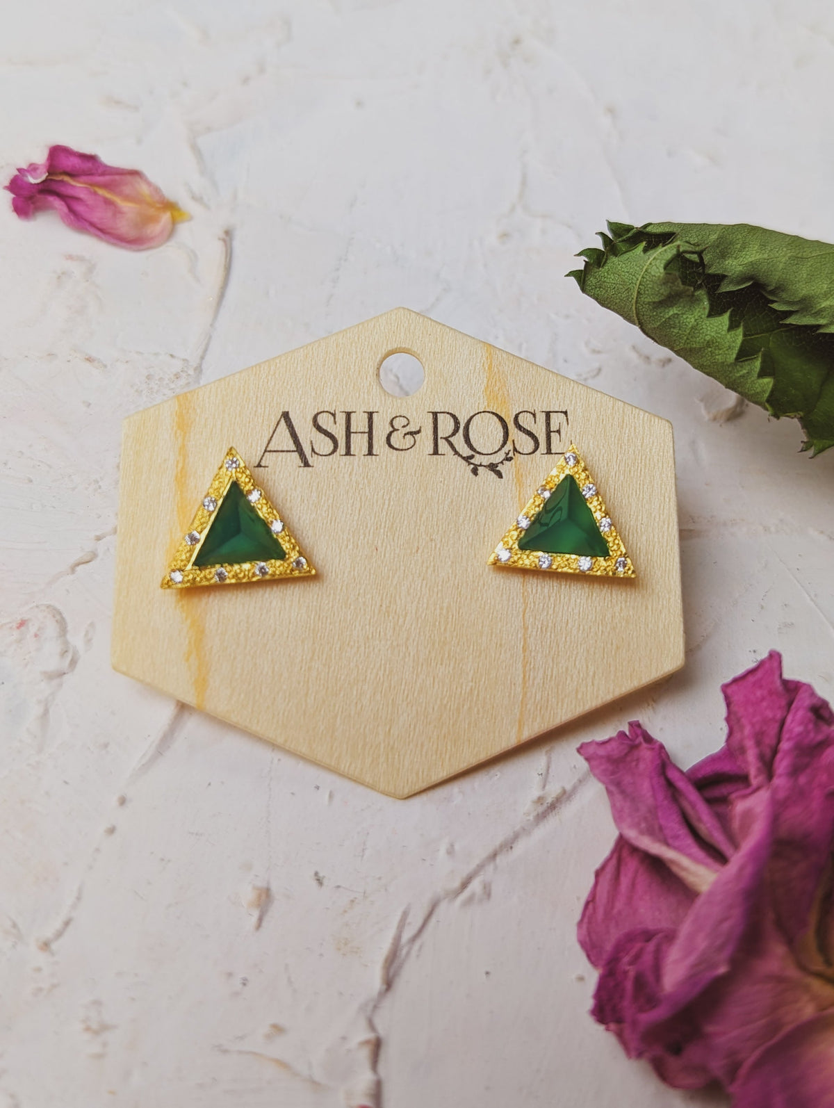 Pyramid Gem Stud Earrings — Select Your Gemstone