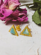 Pyramid Gem Stud Earrings — Select Your Gemstone