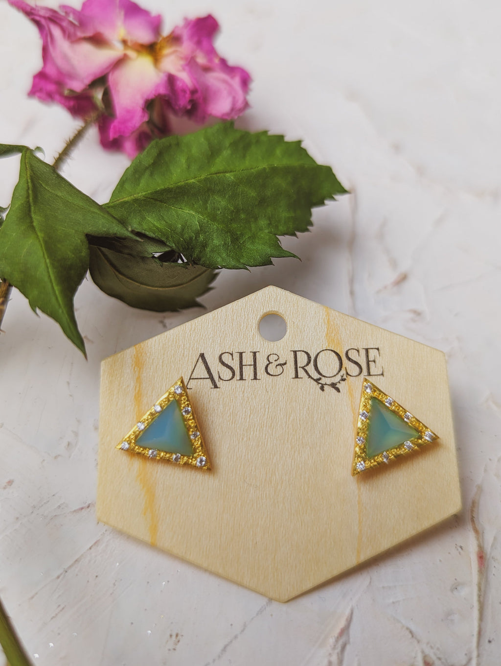 Pyramid Gem Stud Earrings — Select Your Gemstone