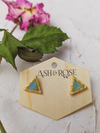 Pyramid Gem Stud Earrings — Select Your Gemstone