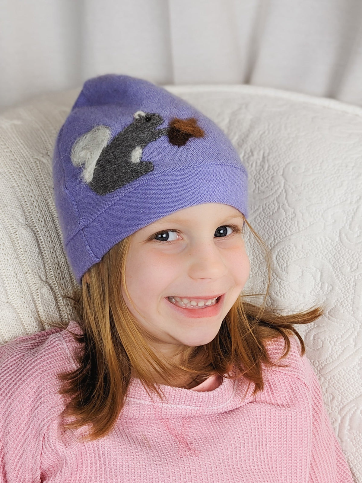 Squirrel Cashmere Hat - Child — Select Your Color