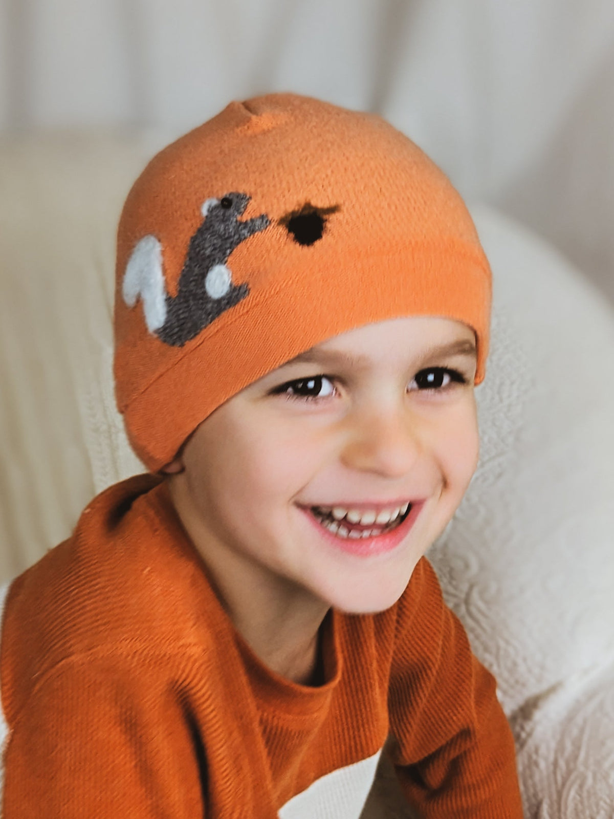 Squirrel Cashmere Hat - Child — Select Your Color