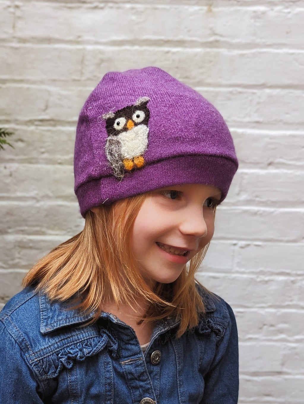 Owl Cashmere Hat - Child — Select Your Color