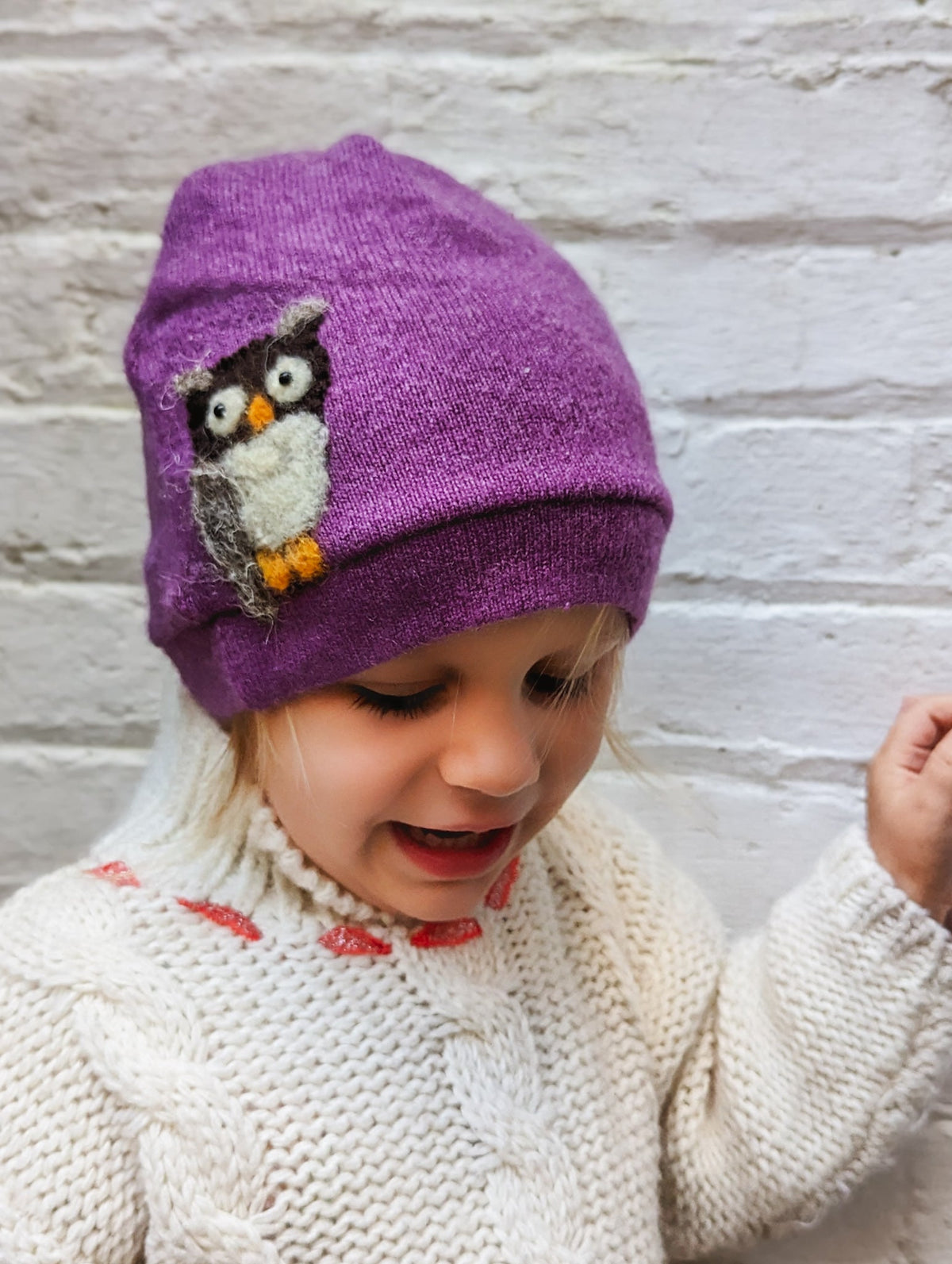 Owl Cashmere Hat - Toddler — Select Your Color