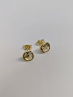Pebble Stud Earrings - Gold — Select Your Gemstone