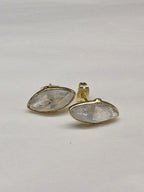 Mila Leaf Earrings - Gold — Select Your Gemstone