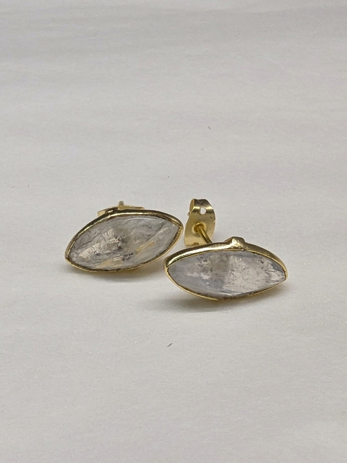 Mila Leaf Earrings - Gold — Select Your Gemstone