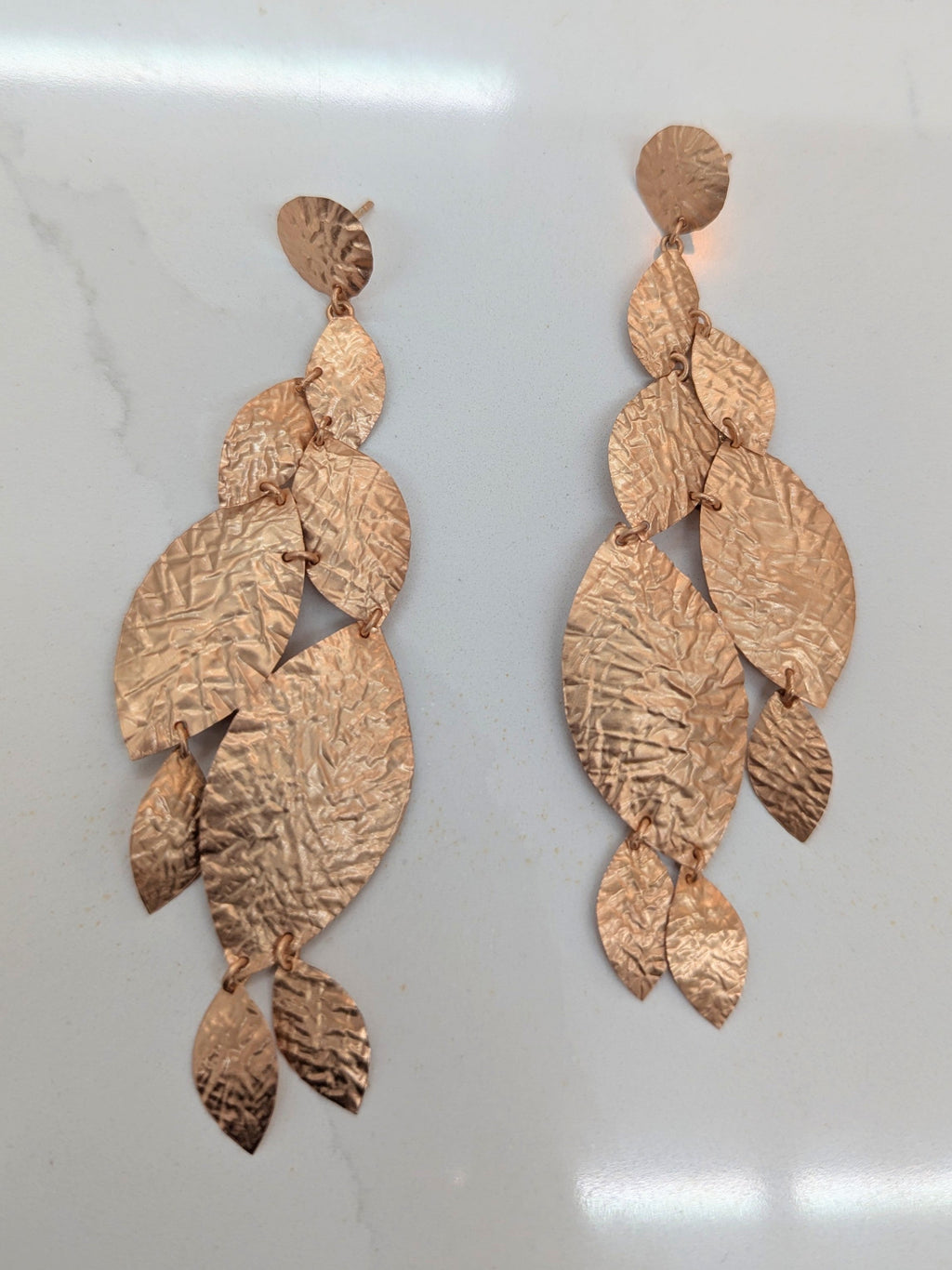 Cascading Leaf Statement Earrings — Select Your Color