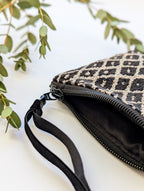 Black Diamond Needlepoint Square Pouch — Select Your Color
