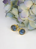 Pebble Stud Earrings - Gold — Select Your Gemstone