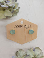 Pebble Stud Earrings - Gold — Select Your Gemstone