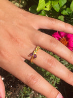 Peridot and Amethyst Vine Ring — Select Your Size