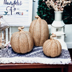 Handcrafted Resin Basket Weave Pumpkins — Select Your Color & Size