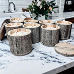 Reusable Wood Candle Vase with Candle & Lid — Select Your Scent
