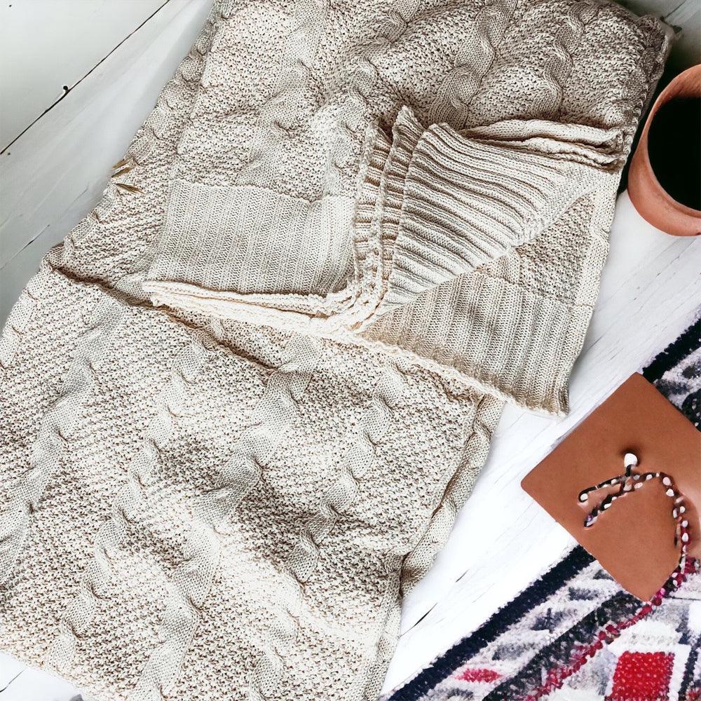 Claret Knit Sweater Throw Blanket — Select Your Color & Size