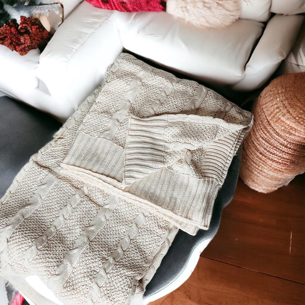 Claret Knit Sweater Throw Blanket — Select Your Color & Size