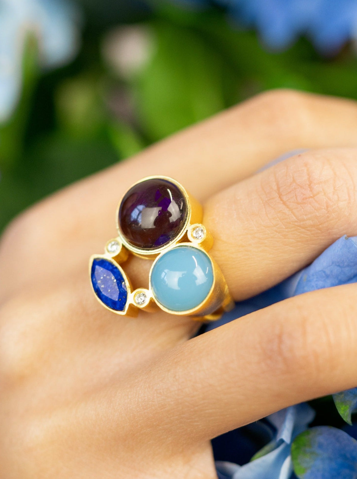 Three-Stone Statement Ring — Select Your Size