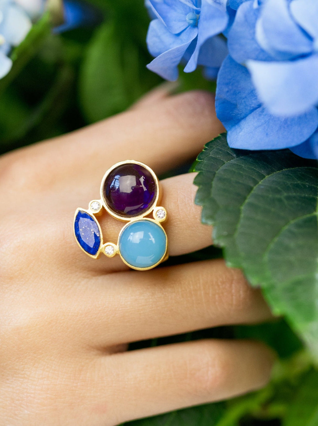 Three-Stone Statement Ring — Select Your Size