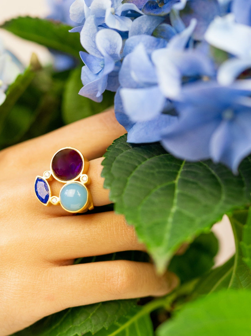 Three-Stone Statement Ring — Select Your Size