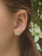 Pyramid Gem Stud Earrings — Select Your Gemstone