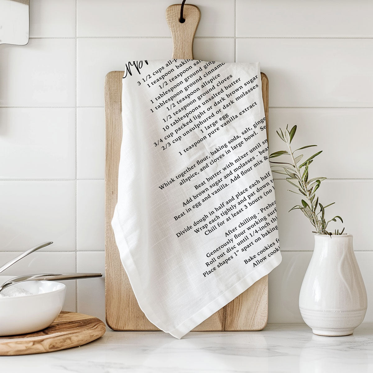 Gingerbread & Sugar Cookie Recipe Kitchen Towel